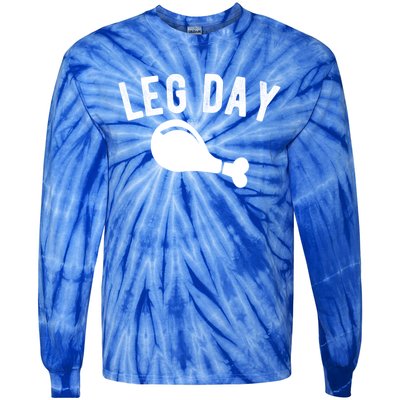 Leg Day Turkey Leg Thanksgiving Drumstick Body Building Meme Gift Tie-Dye Long Sleeve Shirt