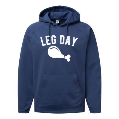 Leg Day Turkey Leg Thanksgiving Drumstick Body Building Meme Gift Performance Fleece Hoodie