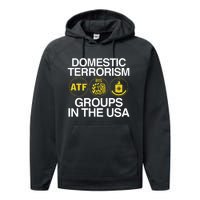 Limited Domestic Terrorism Atf Irs Cia Groups In The Usa Performance Fleece Hoodie