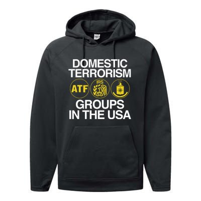 Limited Domestic Terrorism Atf Irs Cia Groups In The Usa Performance Fleece Hoodie