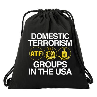 Limited Domestic Terrorism Atf Irs Cia Groups In The Usa Drawstring Bag