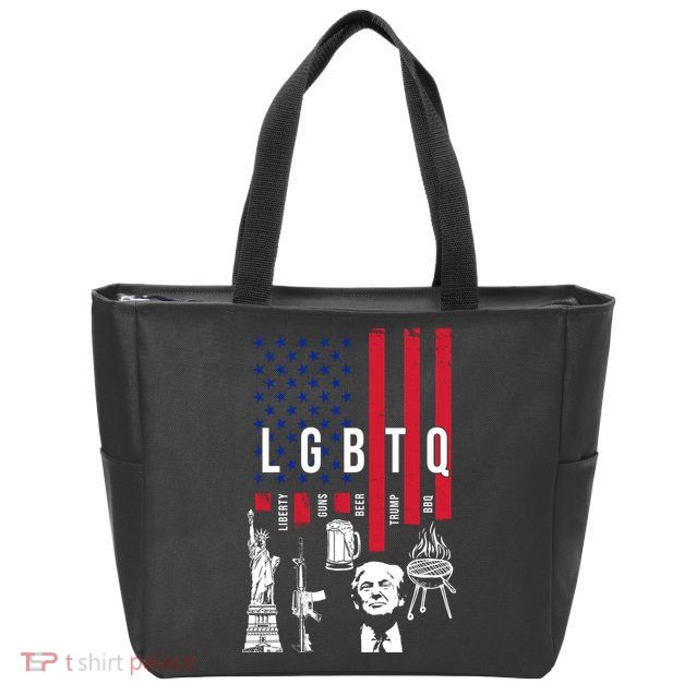 LGBTQ Donald Trump American Flag Zip Tote Bag