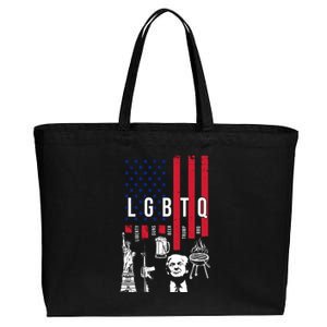 LGBTQ Donald Trump American Flag Cotton Canvas Jumbo Tote