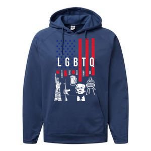 LGBTQ Donald Trump American Flag Performance Fleece Hoodie