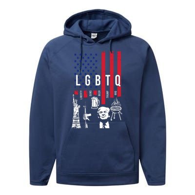 LGBTQ Donald Trump American Flag Performance Fleece Hoodie