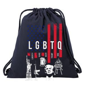 LGBTQ Donald Trump American Flag Drawstring Bag