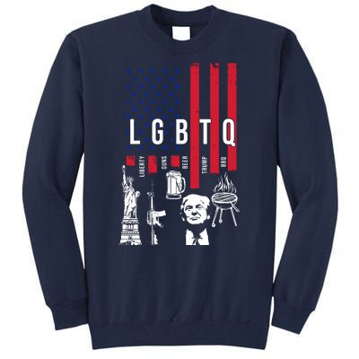 LGBTQ Donald Trump American Flag Tall Sweatshirt