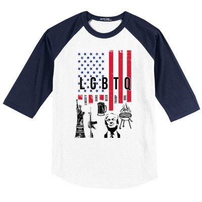 LGBTQ Donald Trump American Flag Baseball Sleeve Shirt