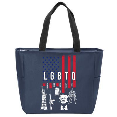 LGBTQ Donald Trump American Flag Zip Tote Bag