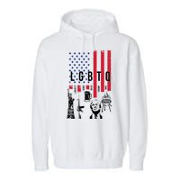 LGBTQ Donald Trump American Flag Garment-Dyed Fleece Hoodie