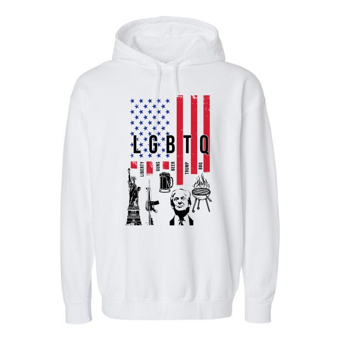 LGBTQ Donald Trump American Flag Garment-Dyed Fleece Hoodie