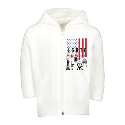 LGBTQ Donald Trump American Flag Toddler Zip Fleece Hoodie