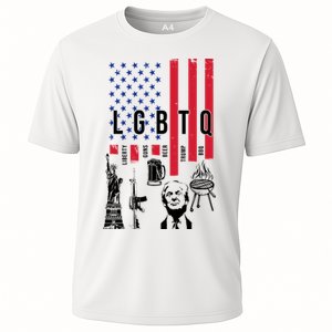 LGBTQ Donald Trump American Flag Cooling Performance Crew T-Shirt