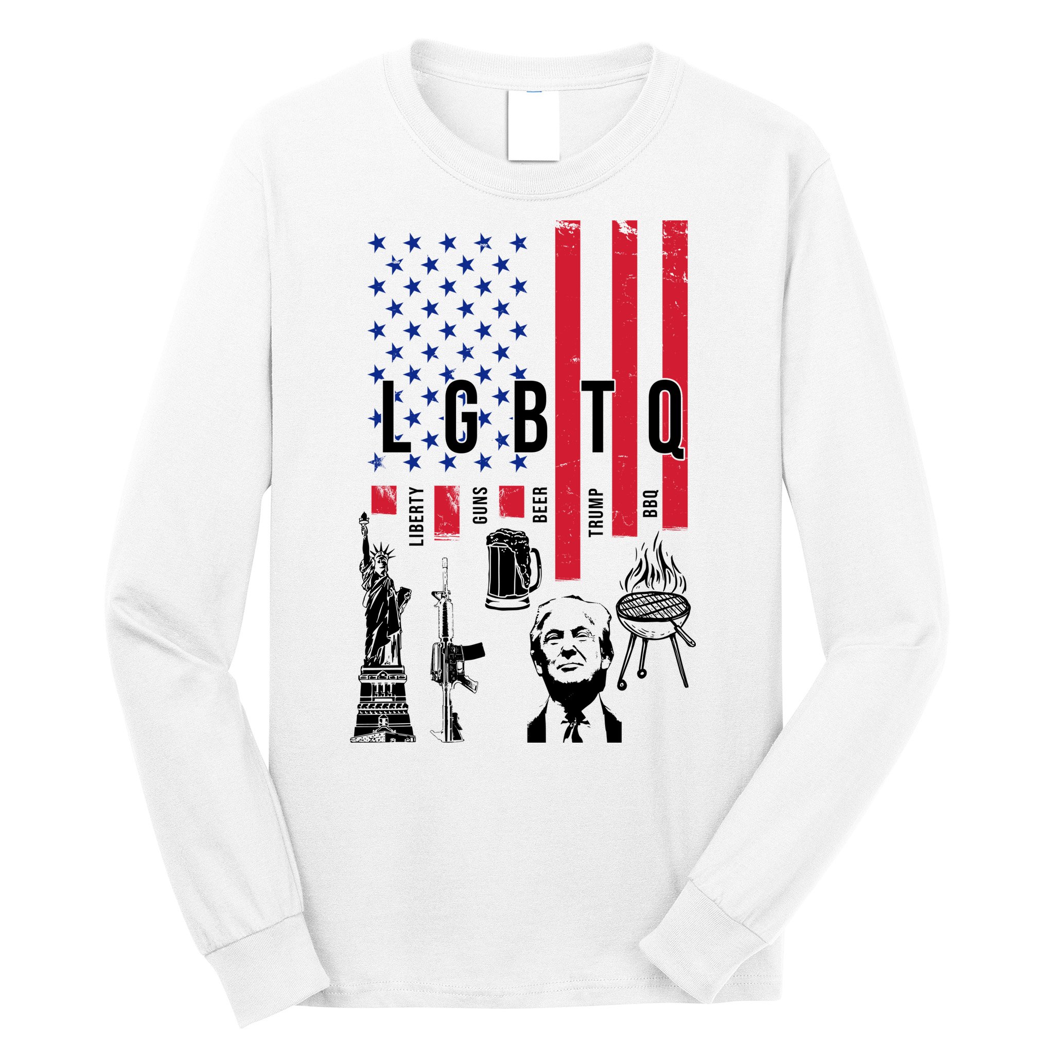 LGBTQ Donald Trump American Flag Long Sleeve Shirt
