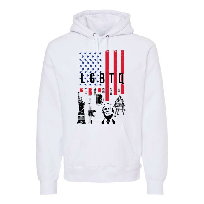 LGBTQ Donald Trump American Flag Premium Hoodie