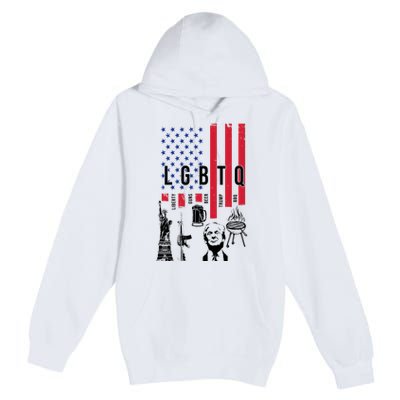 LGBTQ Donald Trump American Flag Premium Pullover Hoodie