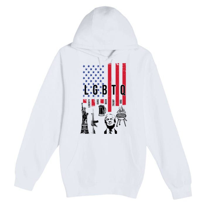 LGBTQ Donald Trump American Flag Premium Pullover Hoodie