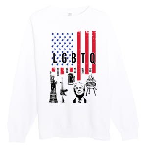 LGBTQ Donald Trump American Flag Premium Crewneck Sweatshirt