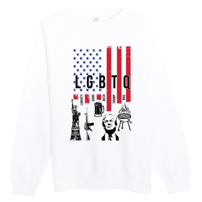 LGBTQ Donald Trump American Flag Premium Crewneck Sweatshirt