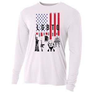 LGBTQ Donald Trump American Flag Cooling Performance Long Sleeve Crew