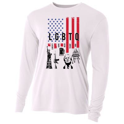 LGBTQ Donald Trump American Flag Cooling Performance Long Sleeve Crew