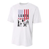 LGBTQ Donald Trump American Flag Youth Performance Sprint T-Shirt