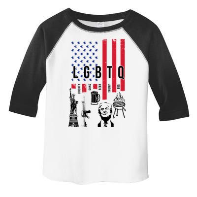 LGBTQ Donald Trump American Flag Toddler Fine Jersey T-Shirt