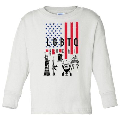 LGBTQ Donald Trump American Flag Toddler Long Sleeve Shirt