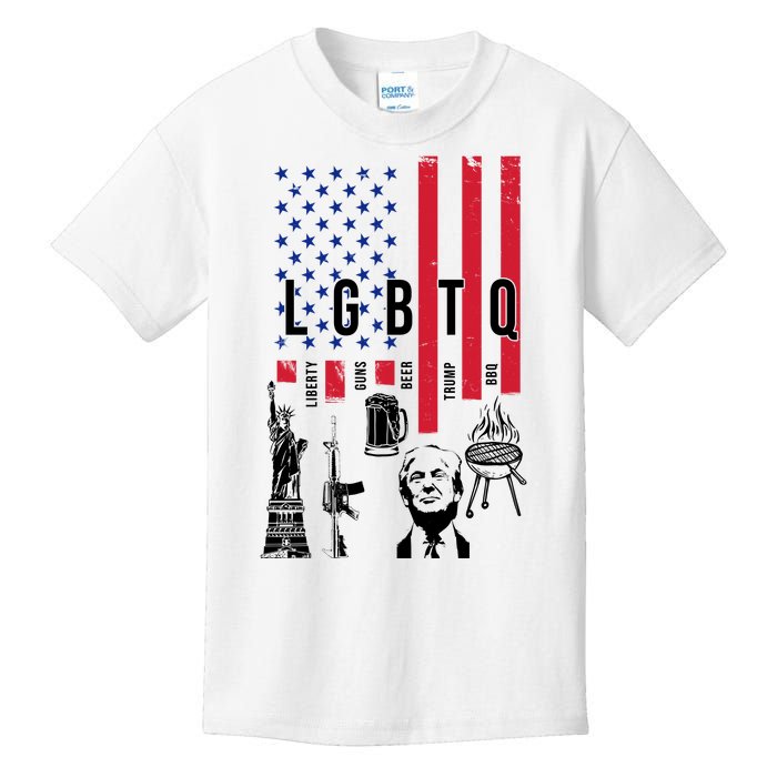 LGBTQ Donald Trump American Flag Kids T-Shirt