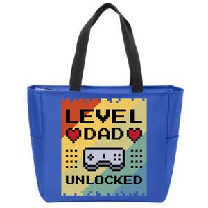 Level Dad Unlocked Pregnancy Announcet Reveal Ideas Gift Zip Tote Bag