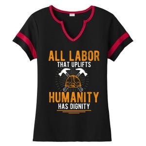 Labor Day Uplift Humanity Graphic Ladies Halftime Notch Neck Tee