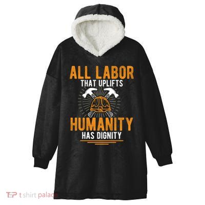 Labor Day Uplift Humanity Graphic Hooded Wearable Blanket