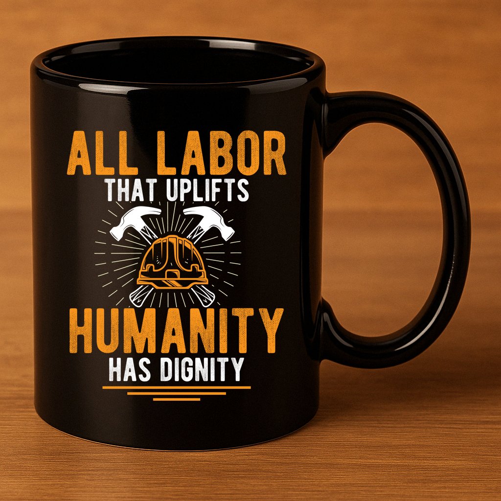 Labor Day Uplift Humanity Graphic 11oz C Handle Ceramic Mug