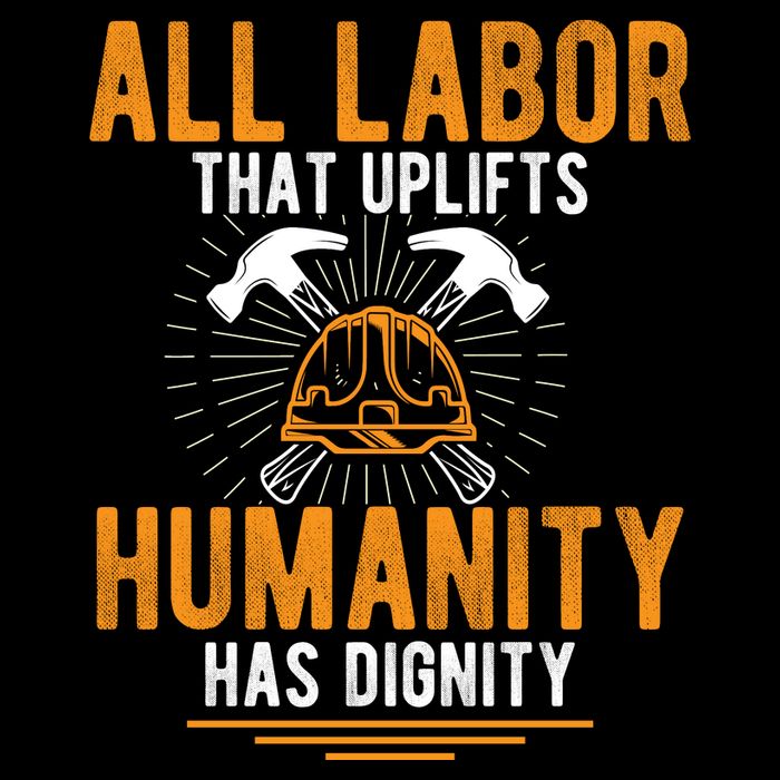 Labor Day Uplift Humanity Graphic Drawstring Bag