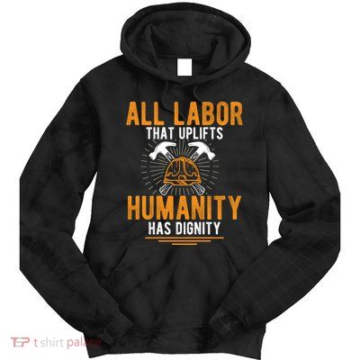 Labor Day Uplift Humanity Graphic Tie Dye Hoodie