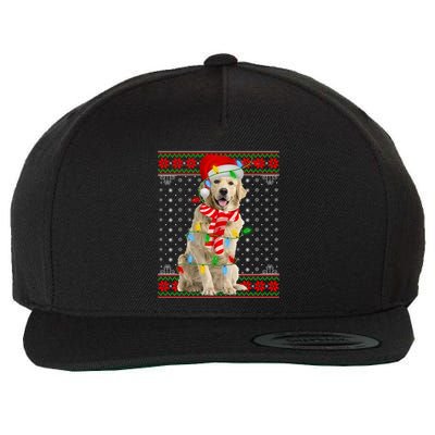 Lighting Dog Ugly Sweater Santa Golden Retriever Christmas Gift Wool Snapback Cap