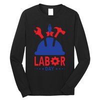 Labor Day Usa Worker Celebration Graphic Long Sleeve Shirt