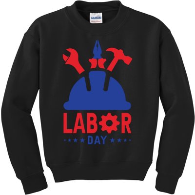 Labor Day Usa Worker Celebration Graphic Kids Sweatshirt