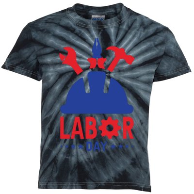 Labor Day Usa Worker Celebration Graphic Kids Tie-Dye T-Shirt