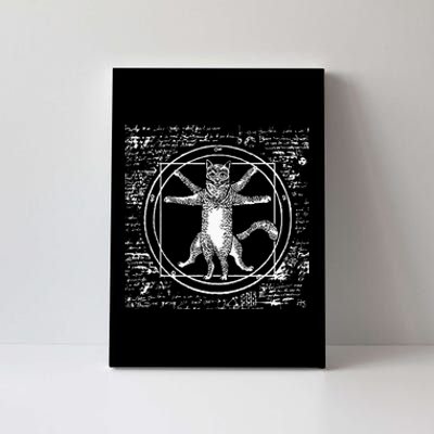 Leonardo Da Vinci Vitruvian Cat Lover Canvas