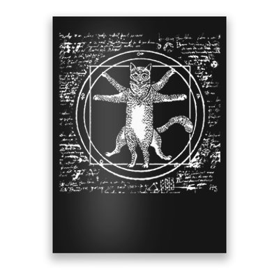 Leonardo Da Vinci Vitruvian Cat Lover Poster