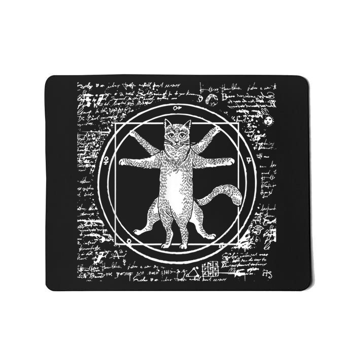 Leonardo Da Vinci Vitruvian Cat Lover Mousepad