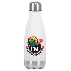 Loveosaurus Dinosaur Valentine's Trumposaurus Funny Gift Stainless Steel Insulated Water Bottle