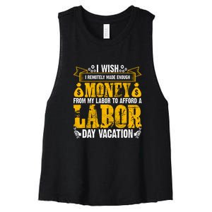 Labor Day Vacation Gift Women's Racerback Cropped Tank