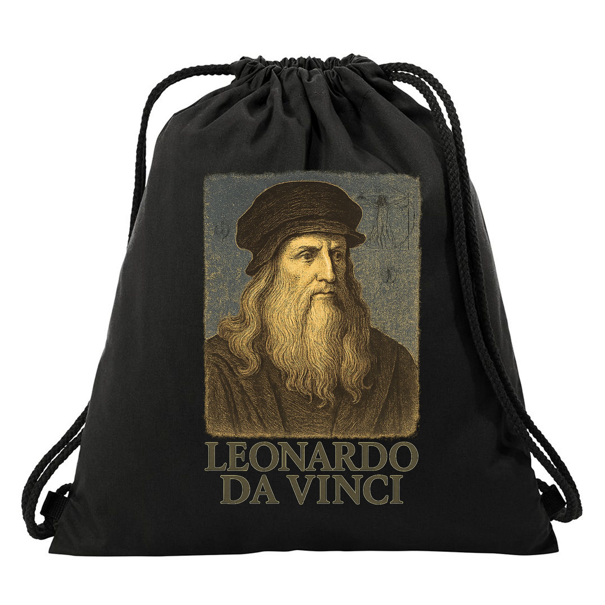 Leonardo Da Vinci Drawstring Bag