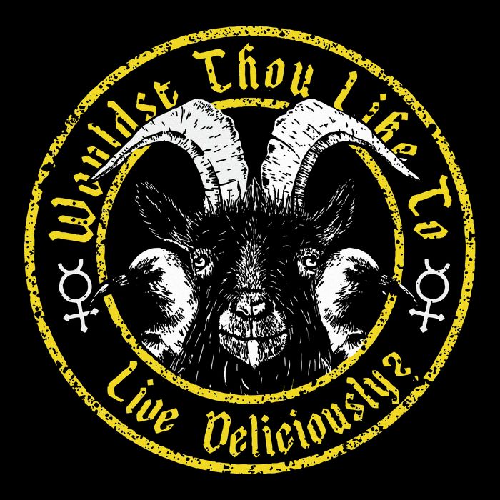Live Deliciously Vintage Cartoon Goat Black P.H.I.L.L.I.P Polo