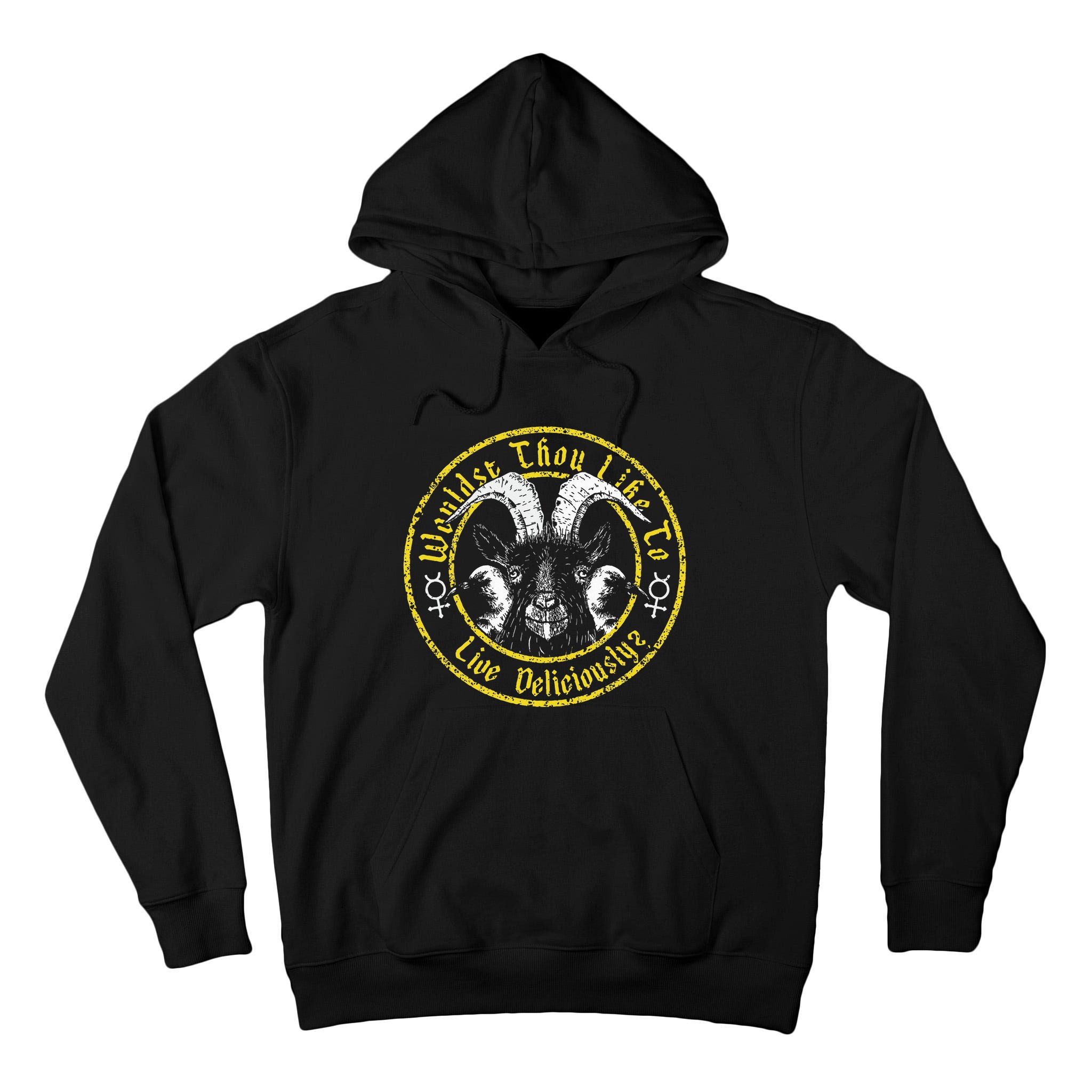Live Deliciously Vintage Cartoon Goat Black P.H.I.L.L.I.P Tall Hoodie