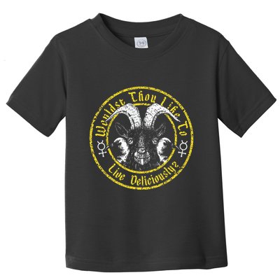 Live Deliciously Vintage Cartoon Goat Black P.H.I.L.L.I.P Toddler T-Shirt