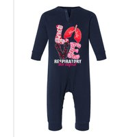 Lung Doctor ValentineS Day Love Heart Respiratory Therapist Infant Fleece One Piece