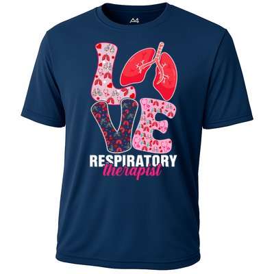 Lung Doctor ValentineS Day Love Heart Respiratory Therapist Cooling Performance Crew T-Shirt